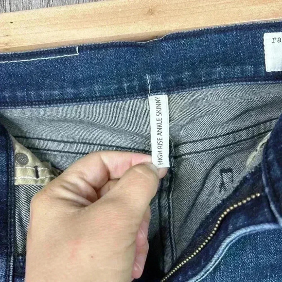 Rag Bone Skinny Jeans Womens Sz 29 High Rise Ankle Dark Wash - Picture 5 of 9